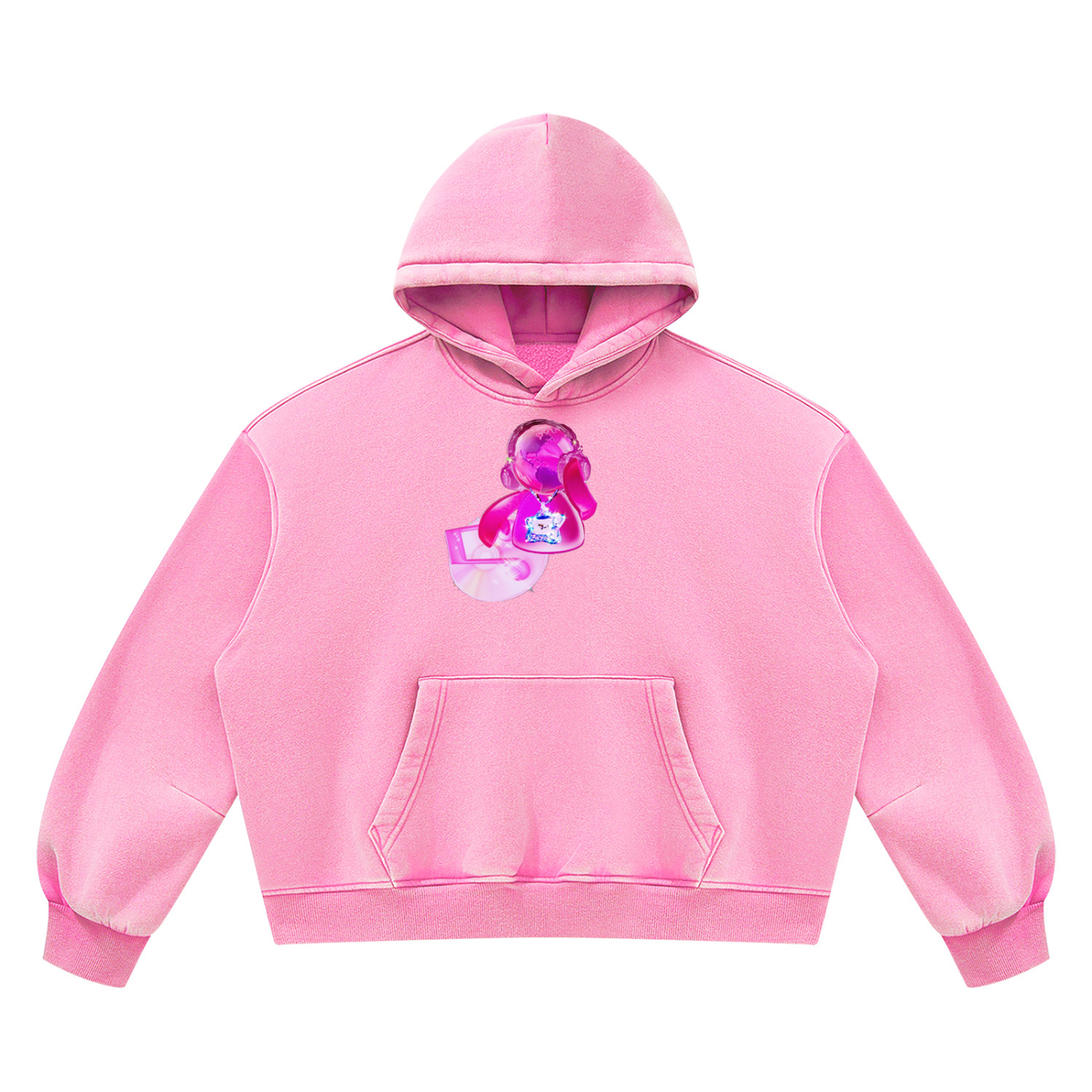 Unisex Vintage Wash Boxy Fleece Hoodie