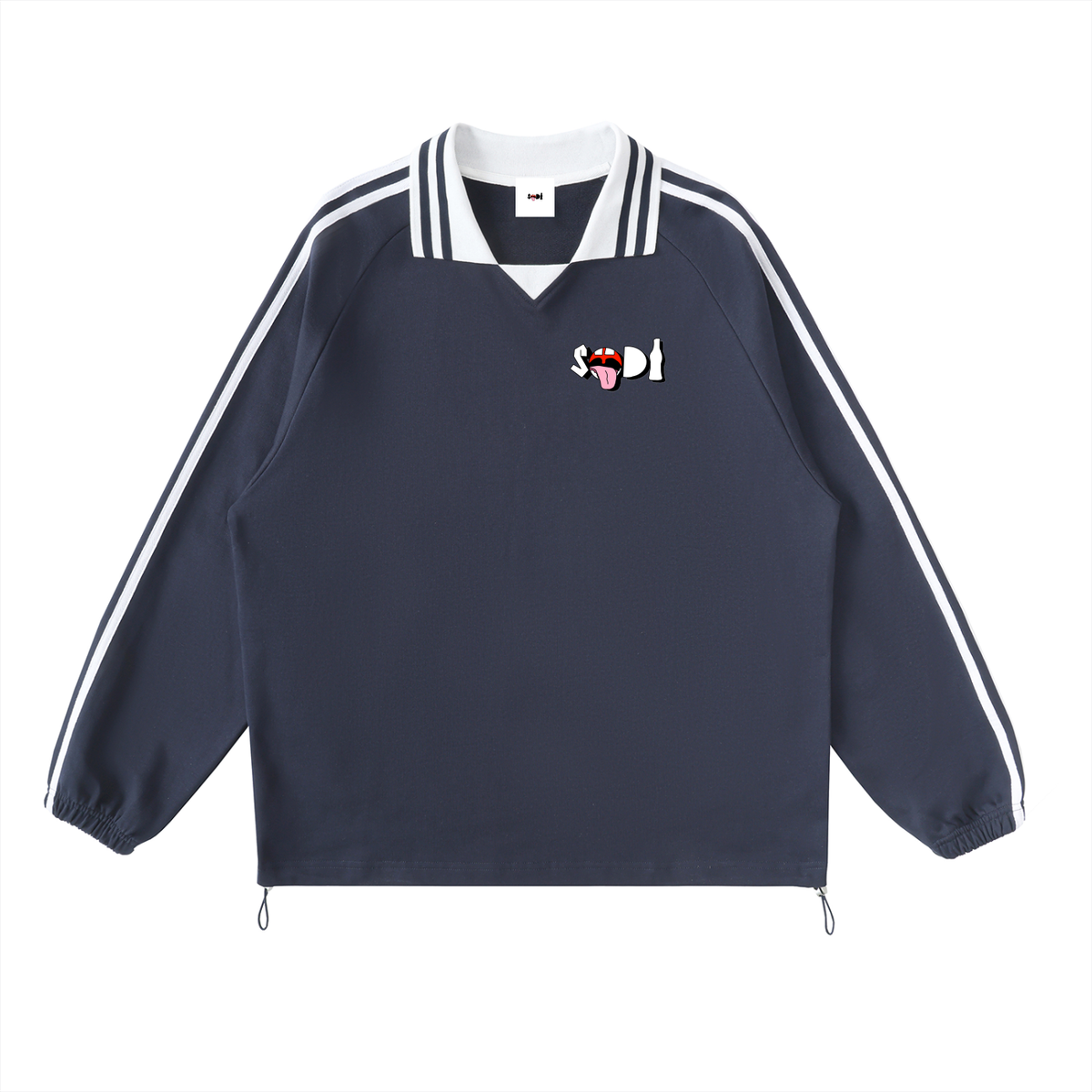 SODI Striped Collar Sweatshirt