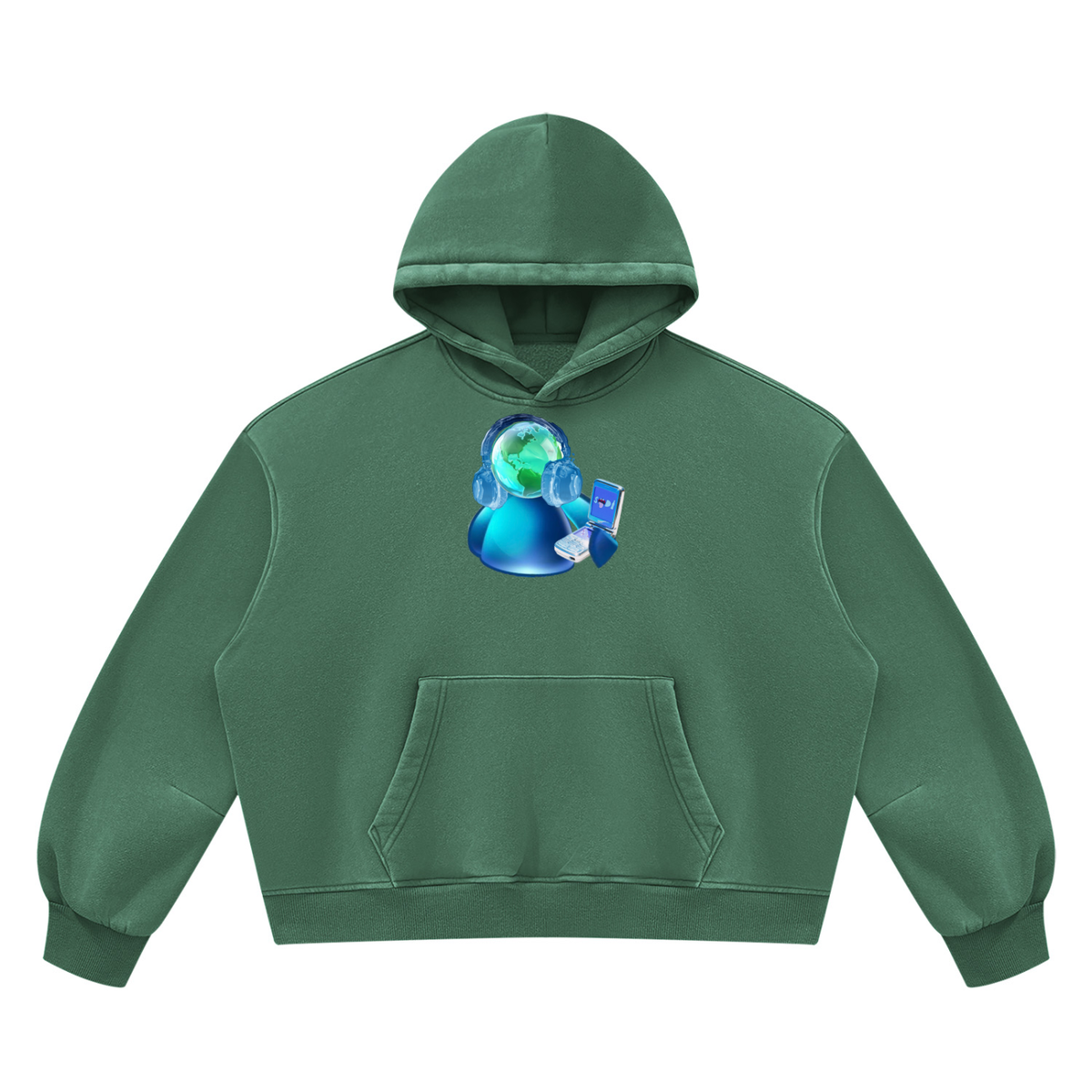 Unisex Vintage Wash Boxy Fleece Hoodie