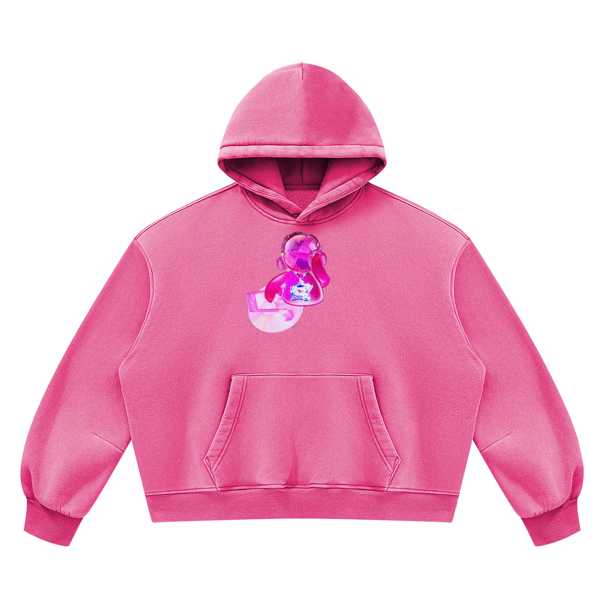 Unisex Vintage Wash Boxy Fleece Hoodie