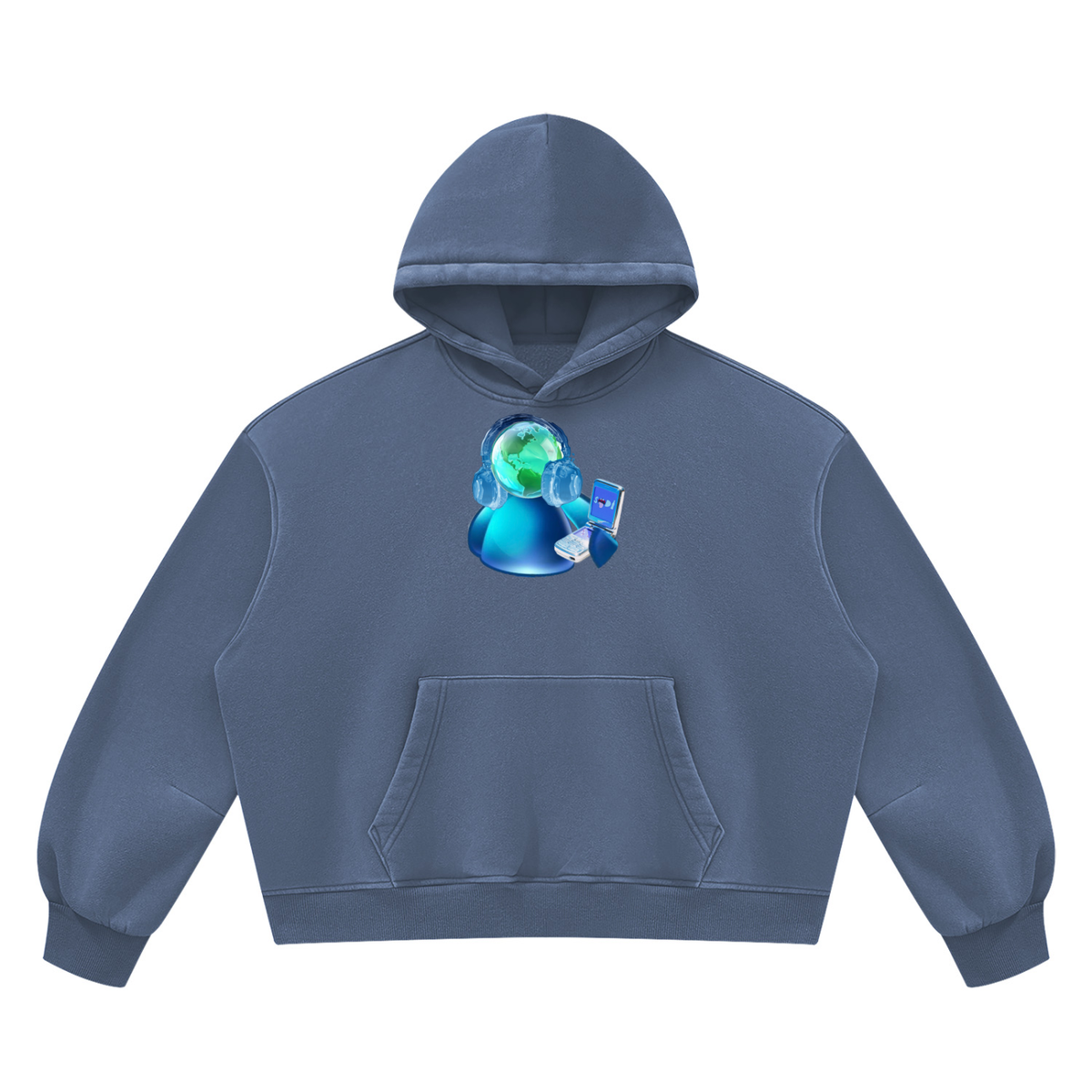 Unisex Vintage Wash Boxy Fleece Hoodie