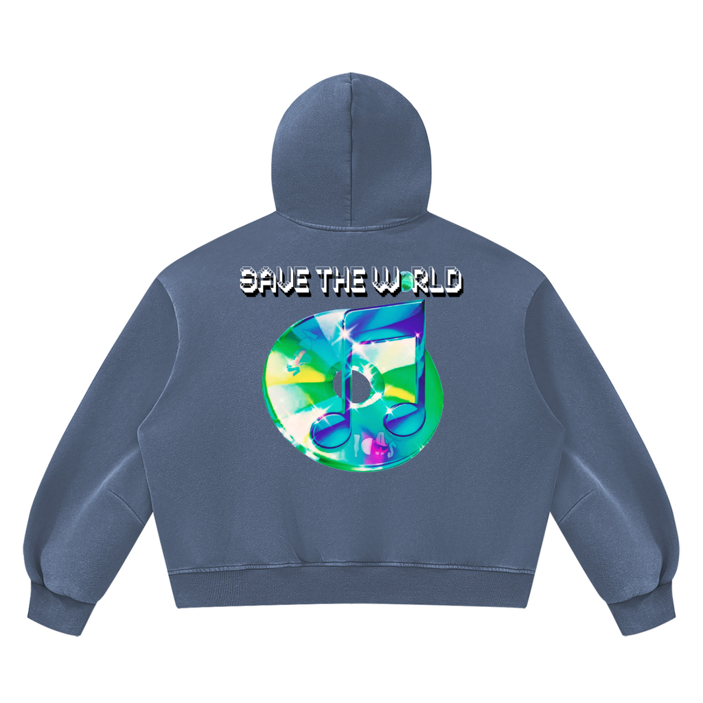 Unisex Vintage Wash Boxy Fleece Hoodie