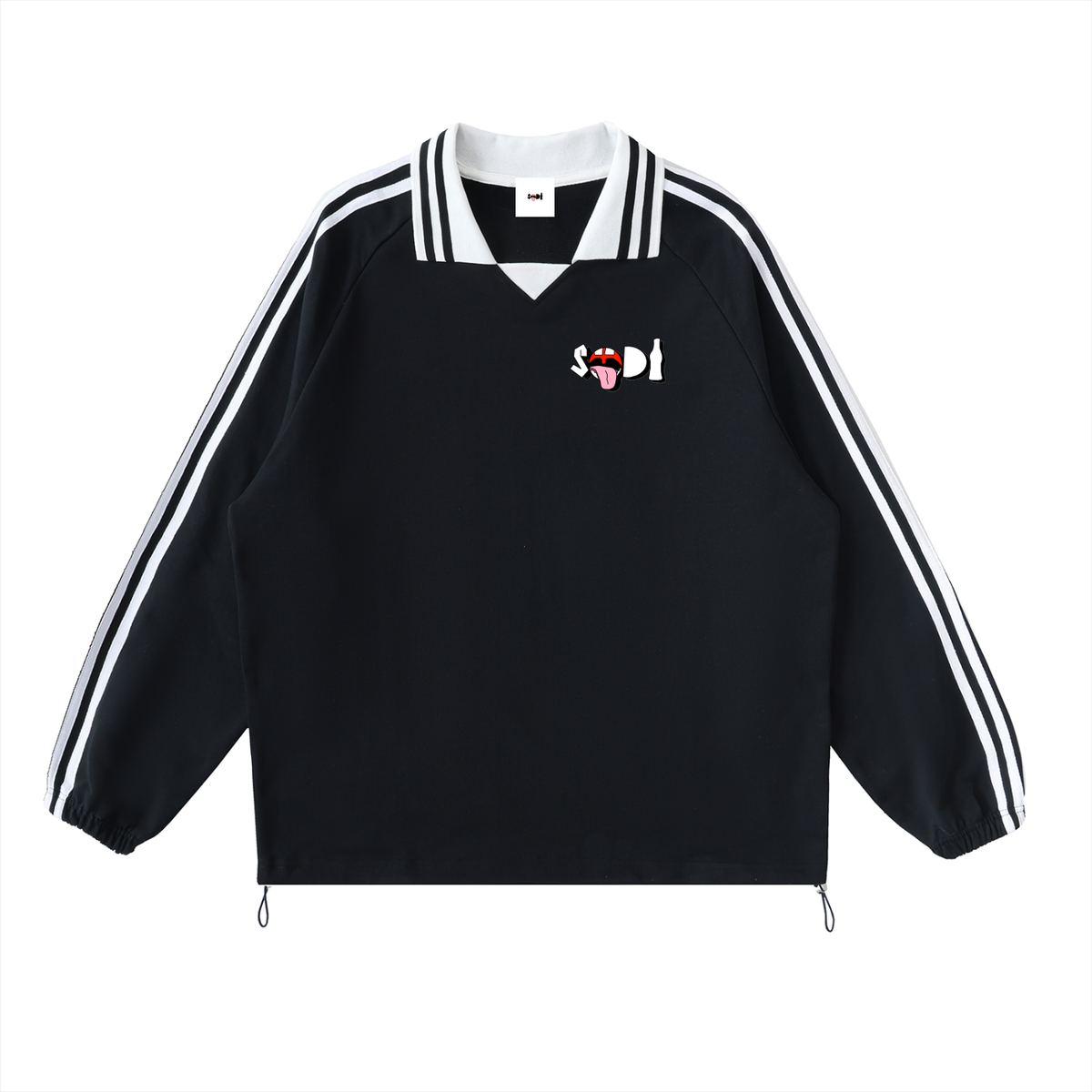 SODI Striped Collar Sweatshirt