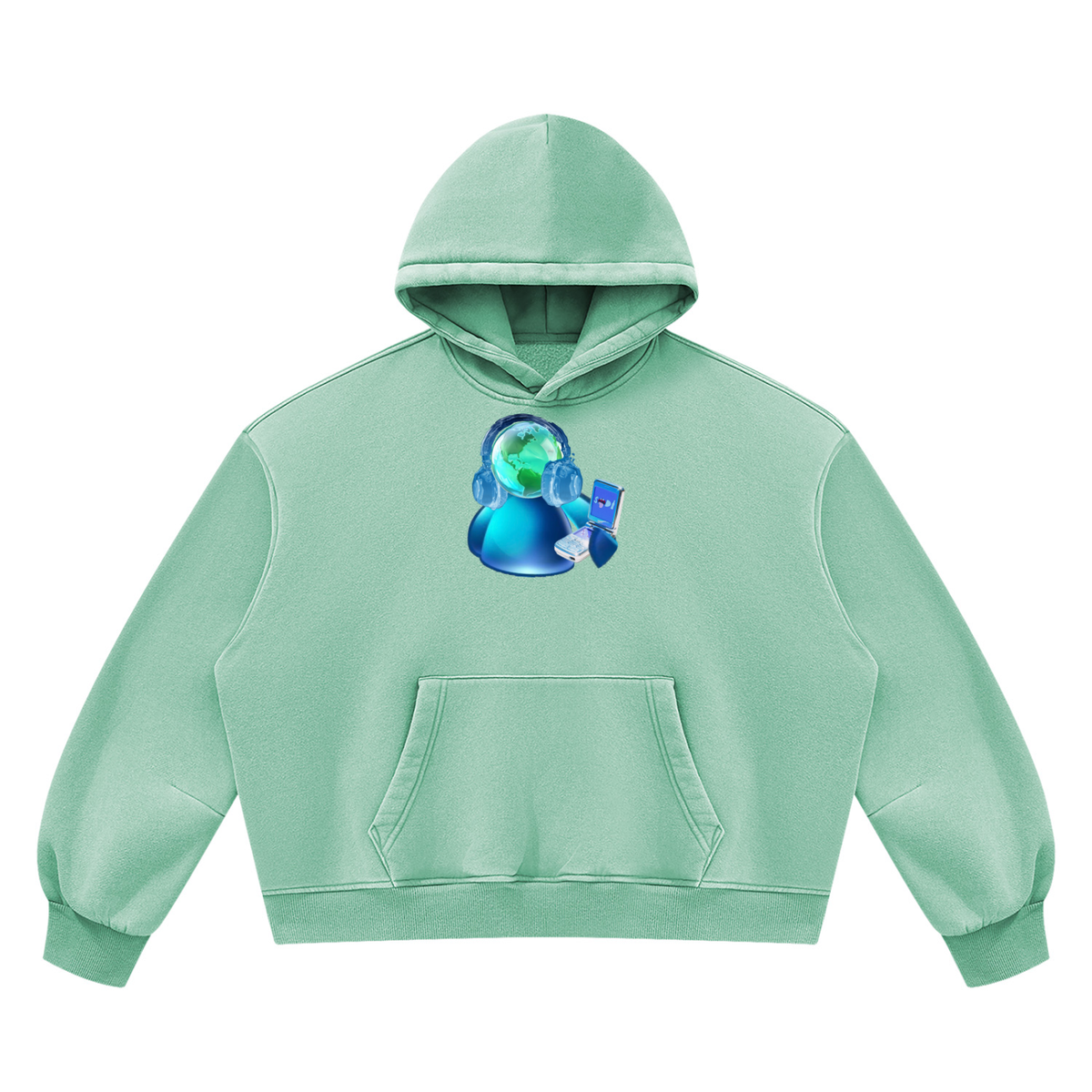 Unisex Vintage Wash Boxy Fleece Hoodie