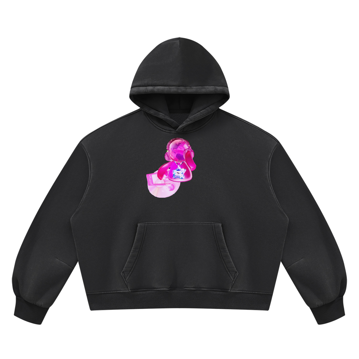 Unisex Vintage Wash Boxy Fleece Hoodie