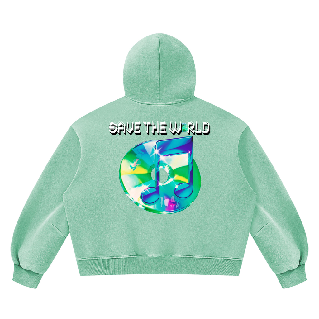 Unisex Vintage Wash Boxy Fleece Hoodie