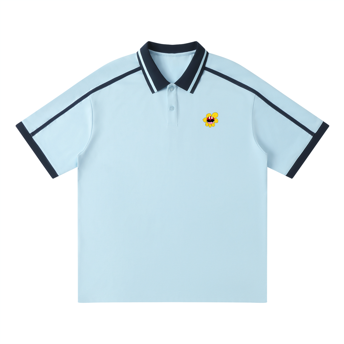 Unisex Contrast Piping Polo Shirt