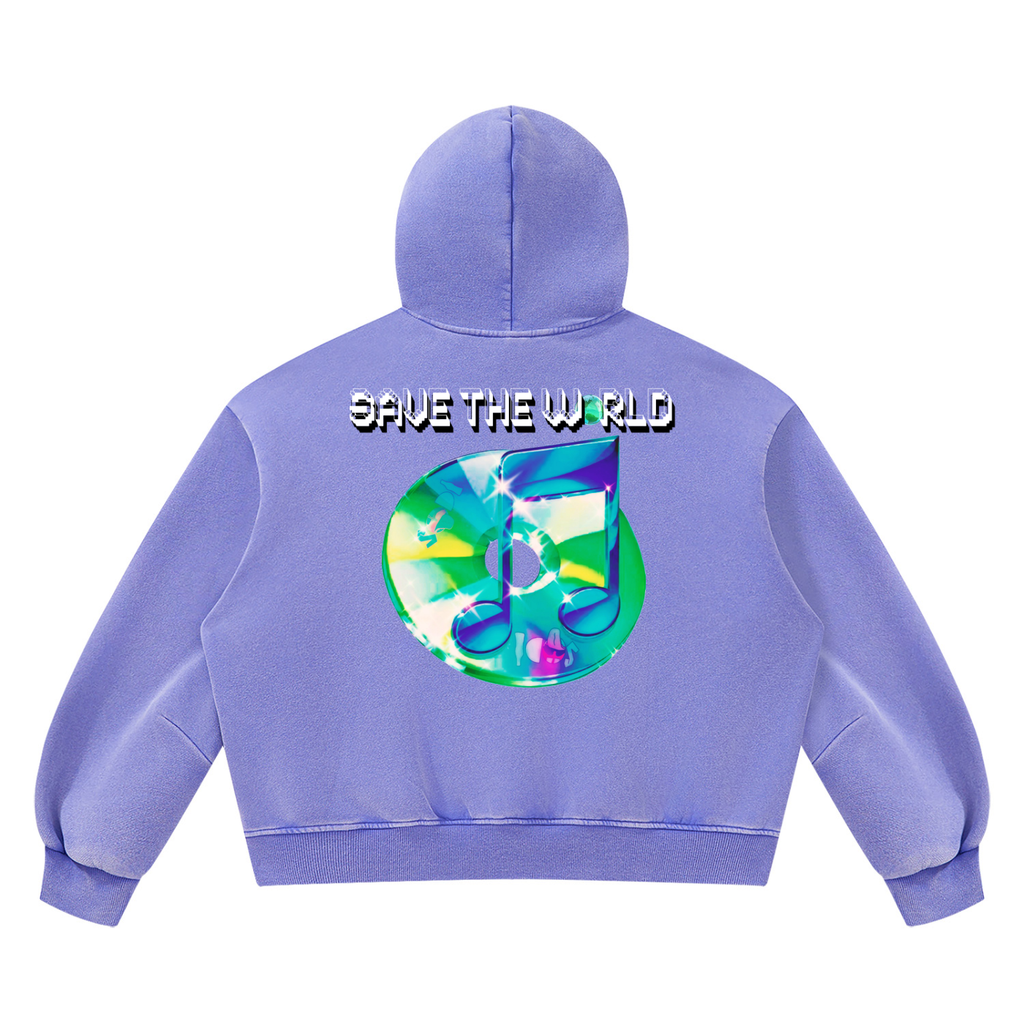 Unisex Vintage Wash Boxy Fleece Hoodie