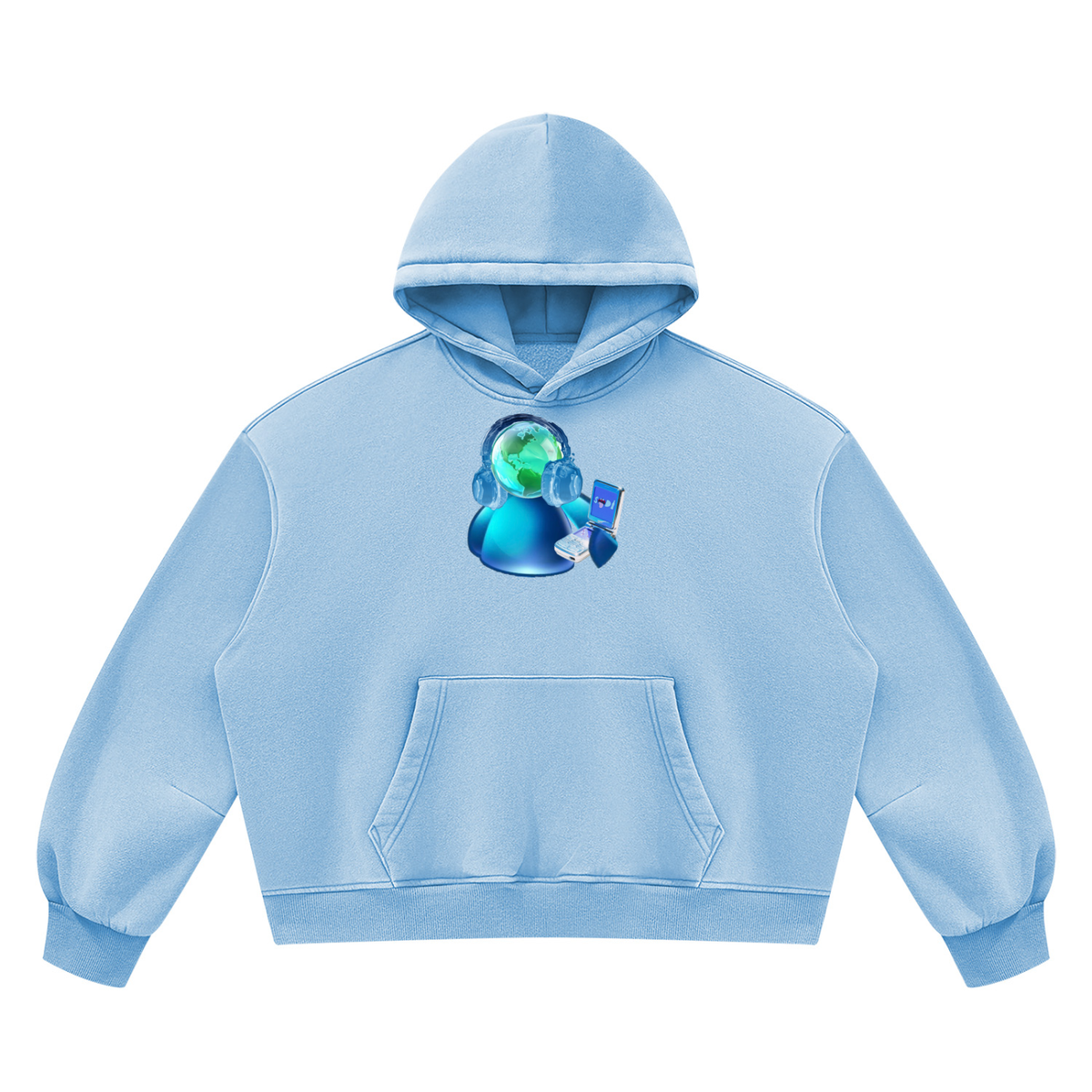 Unisex Vintage Wash Boxy Fleece Hoodie