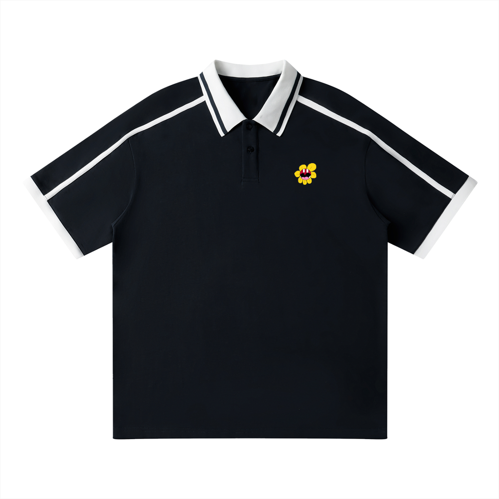 Unisex Contrast Piping Polo Shirt