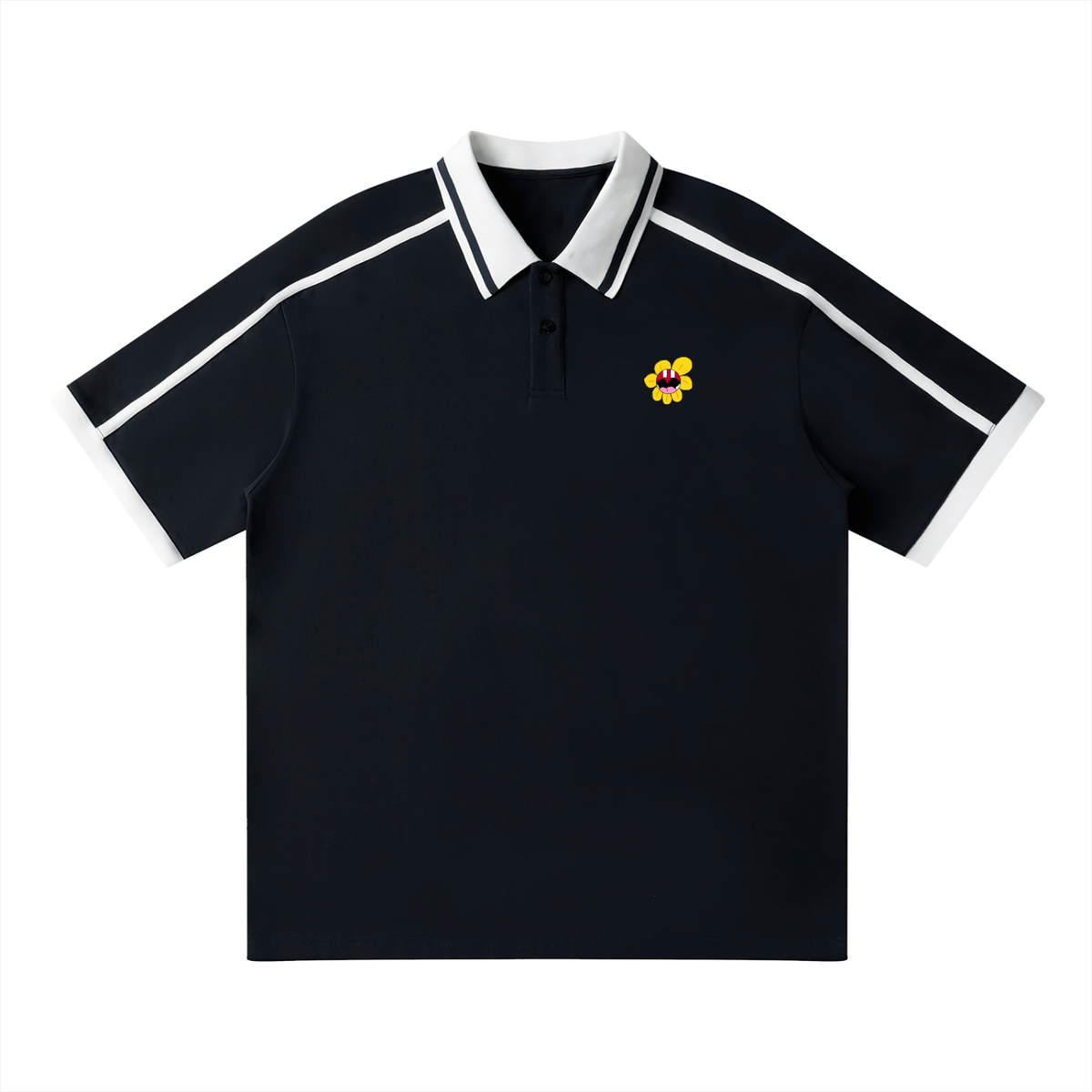 Unisex Contrast Piping Polo Shirt